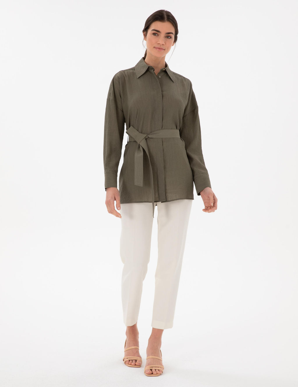 Haki Oversize Uzun Kollu G_mlek - Pierre cardin фото 4