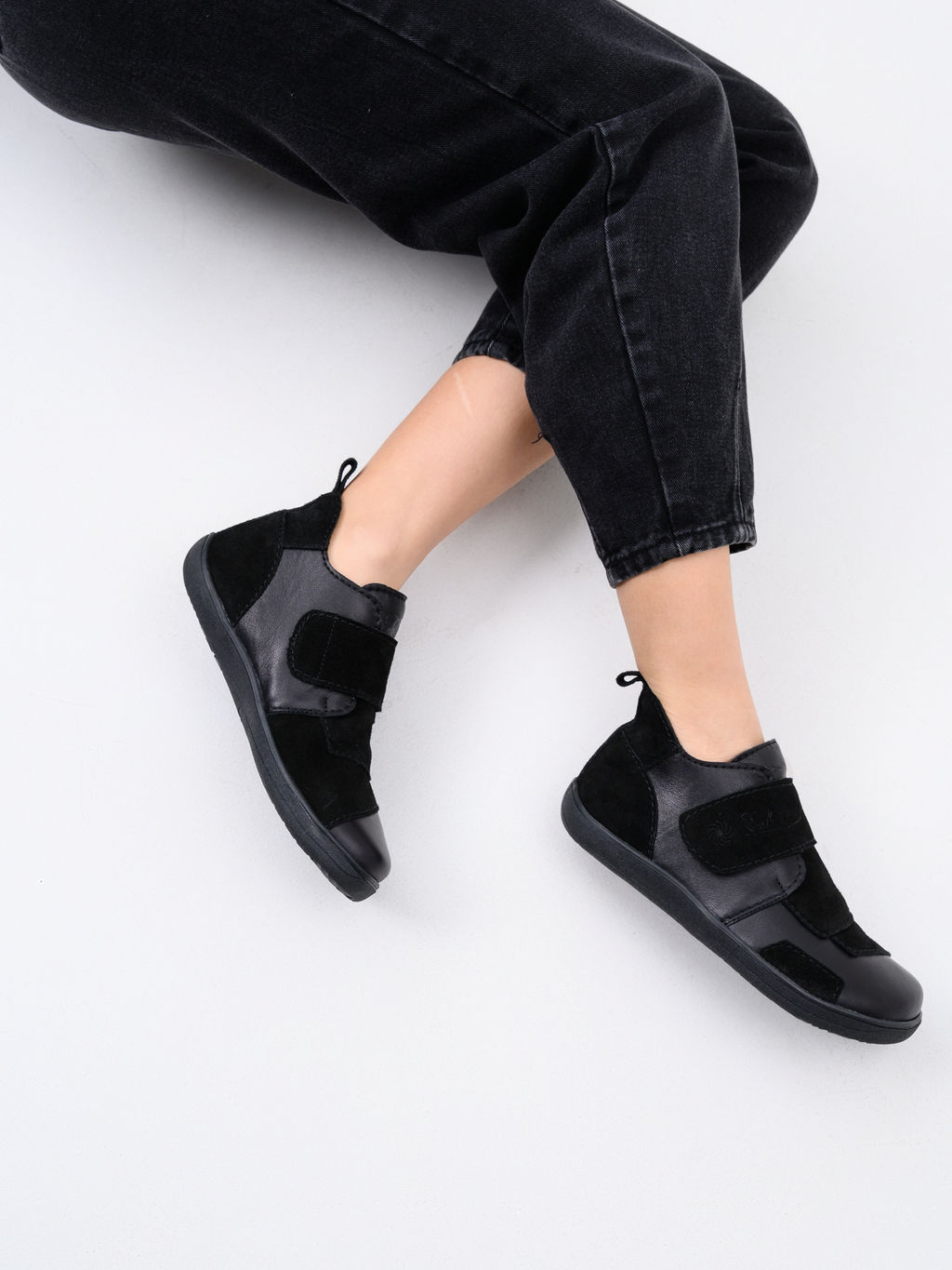 Ботинки женские демисезонные черные 206.NATAbl.Черная кожа+черная замша/Байка