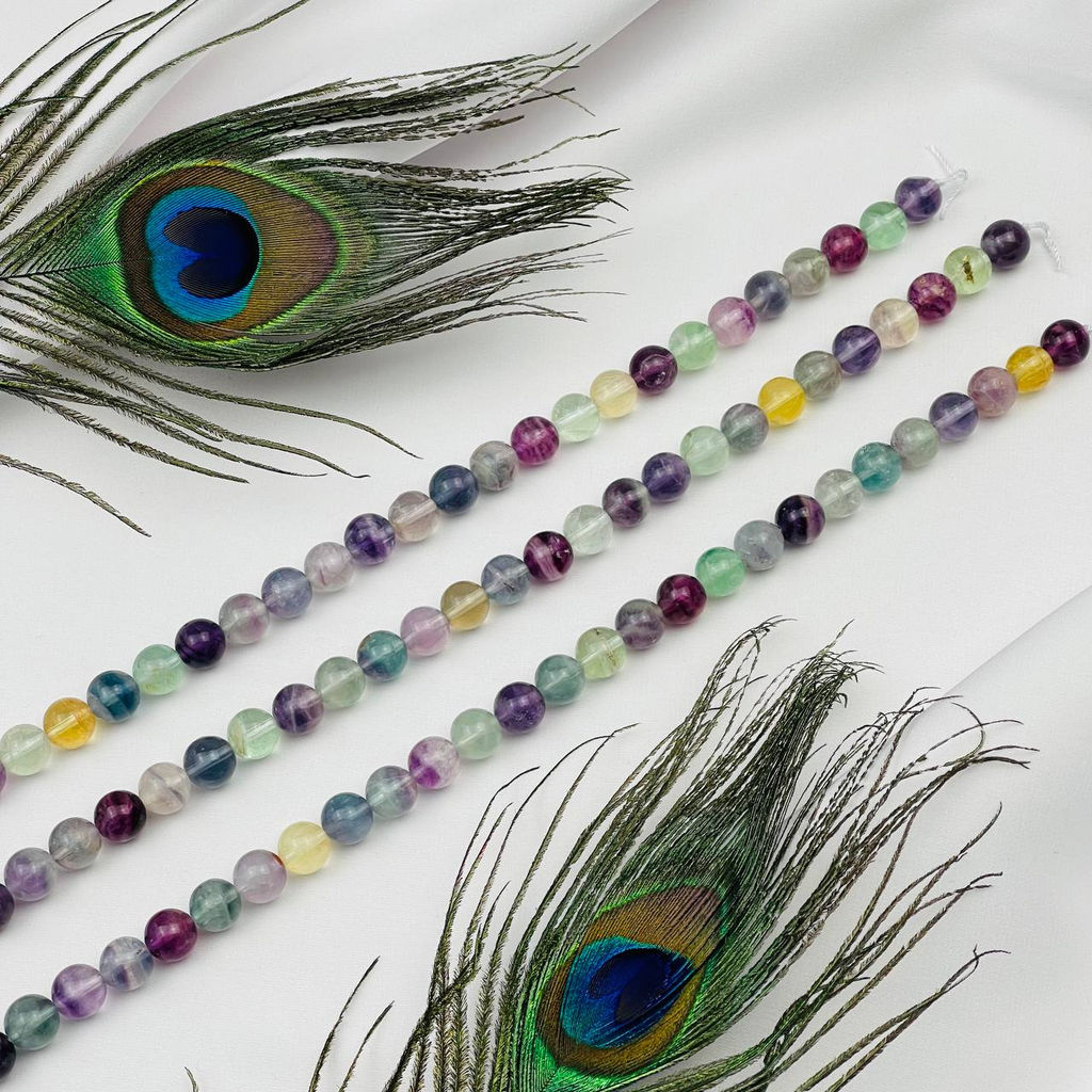 Бусины для украшений из Флюорита (48 бусин) 39 см