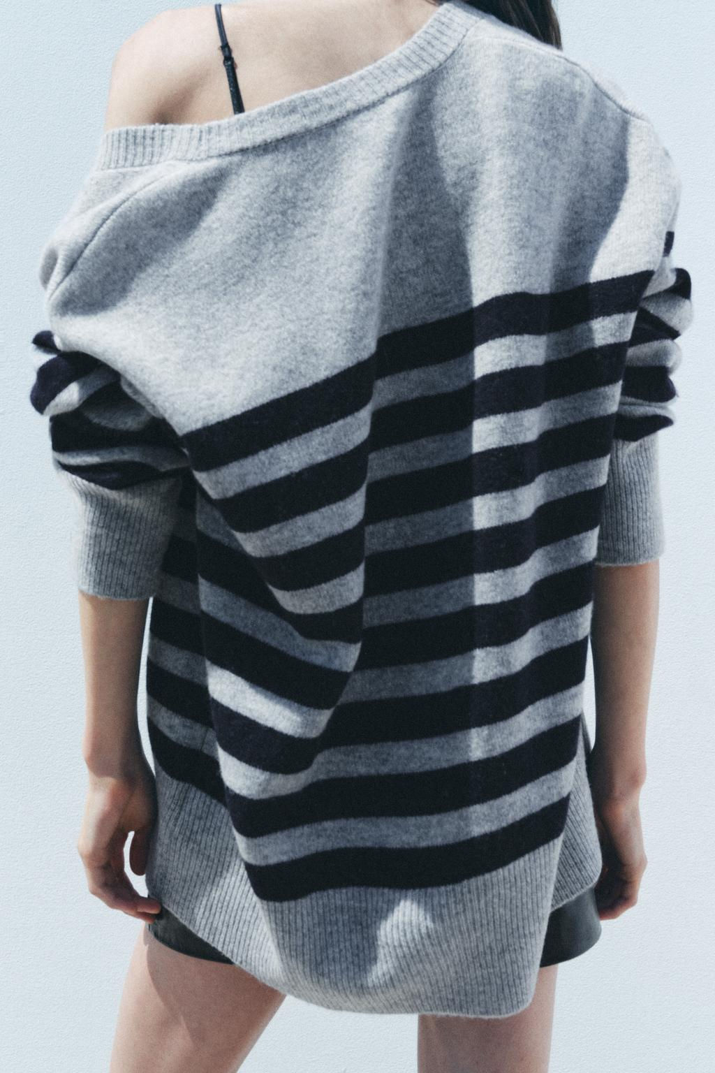 STRIPED KNIT CARDIGAN 100% WOOL - Zara фото 6
