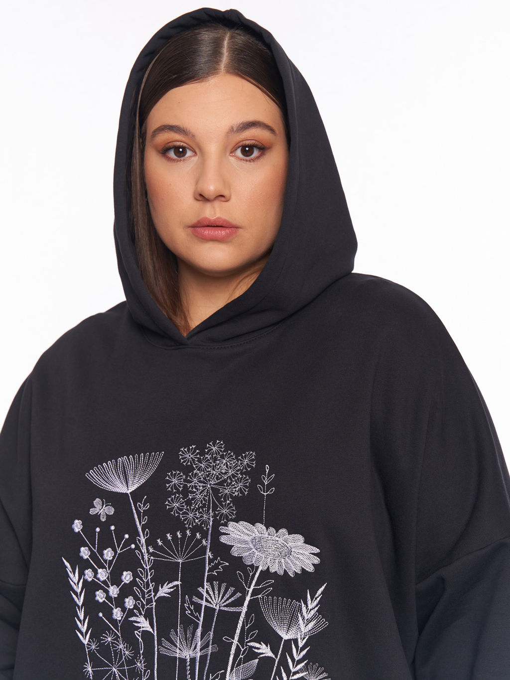 Платье толстовка с капюшоном PP83261BLK01 - Артесса фото 4