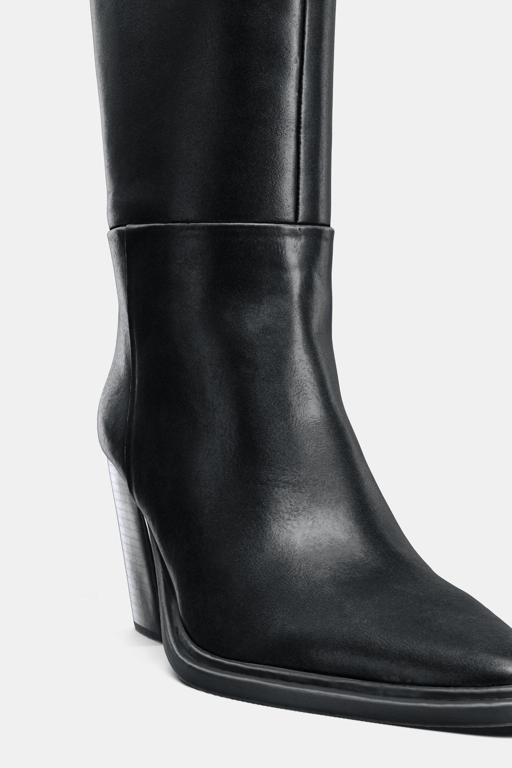 LEATHER COWBOY BOOTS - Zara фото 2