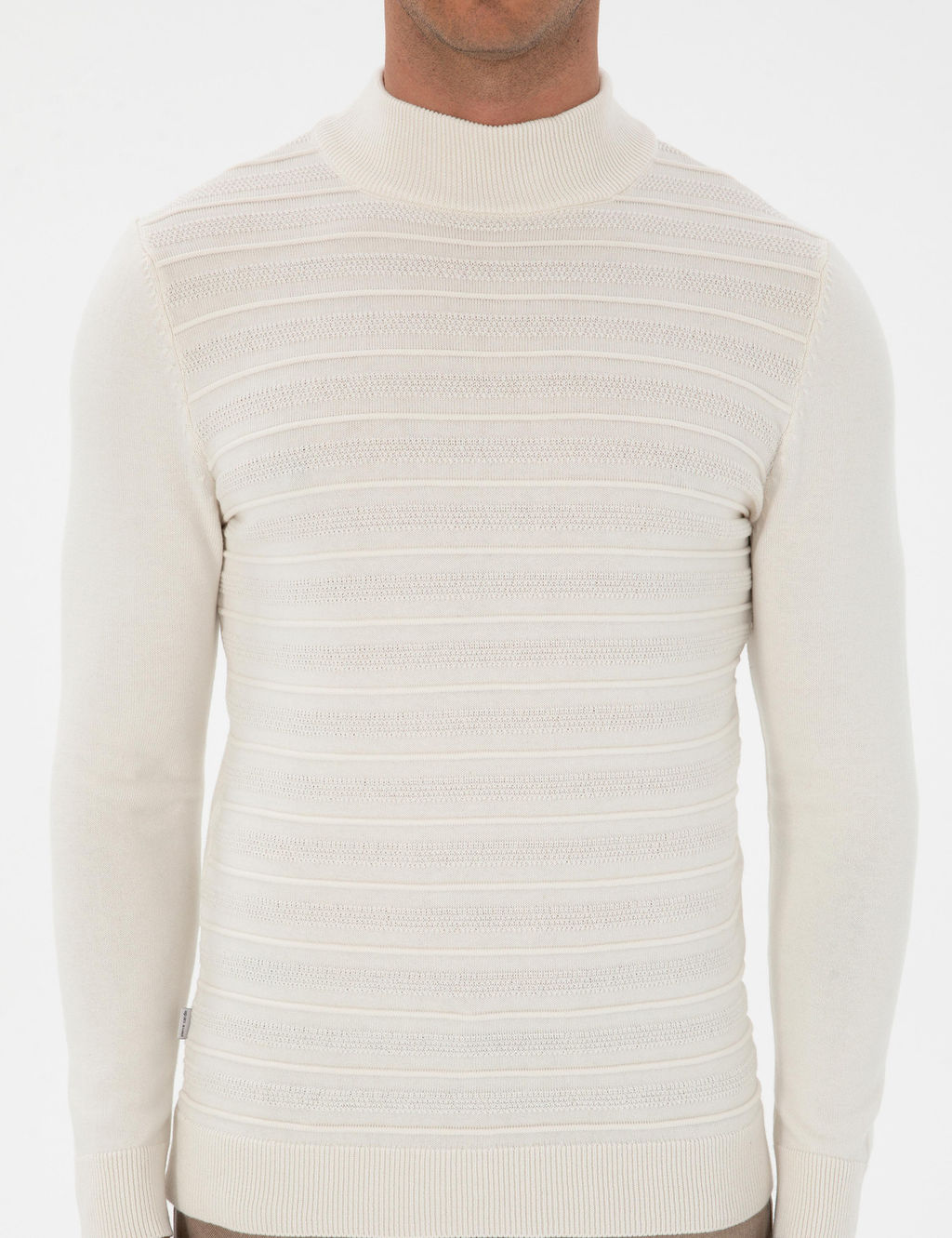Ekru Slim Fit _eyrek Yaka Triko Kazak - Pierre cardin фото 6