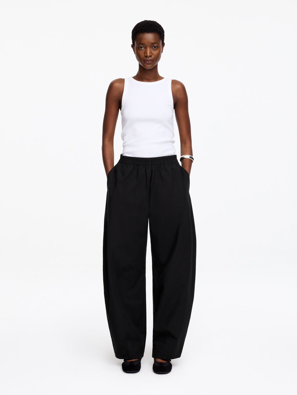 Pantalones de algod?n con pernera de barril - H&m фото 5