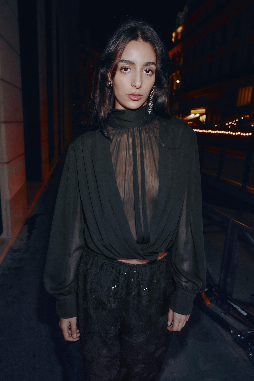 DRAPED BALLOON SEMI-SHEER TOP - Zara фото 2