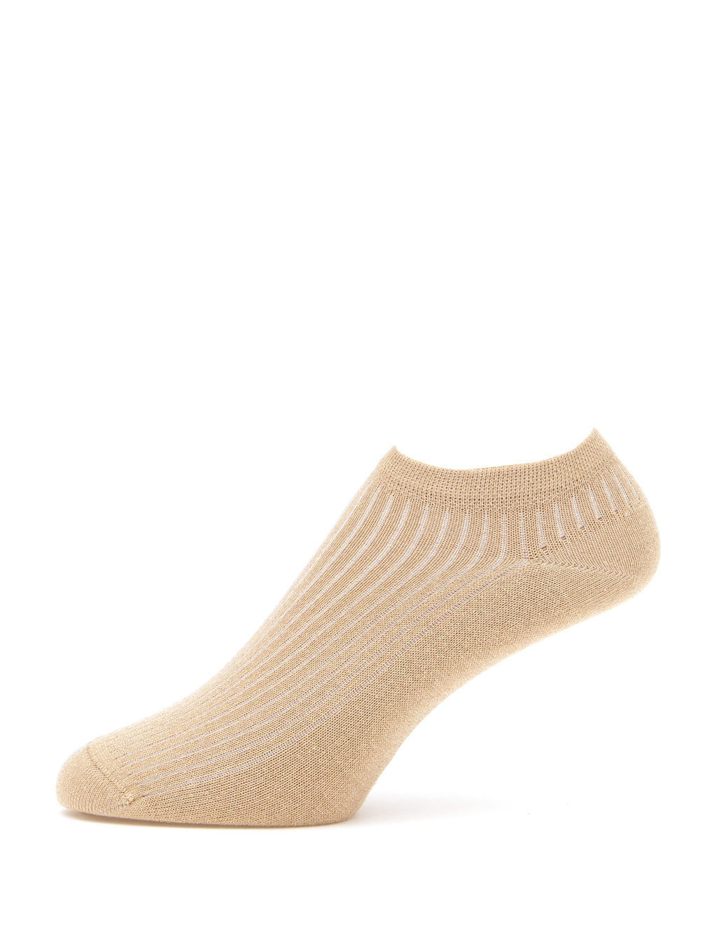 Kad_n Ekru Simli 2li Patik _orap