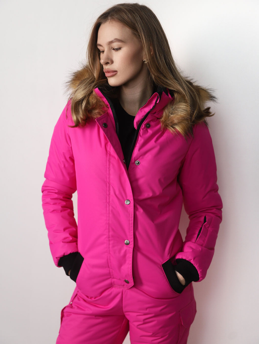 Женский зимний комбинезон. Цвет Фуксия. - Sportsolo фото 2