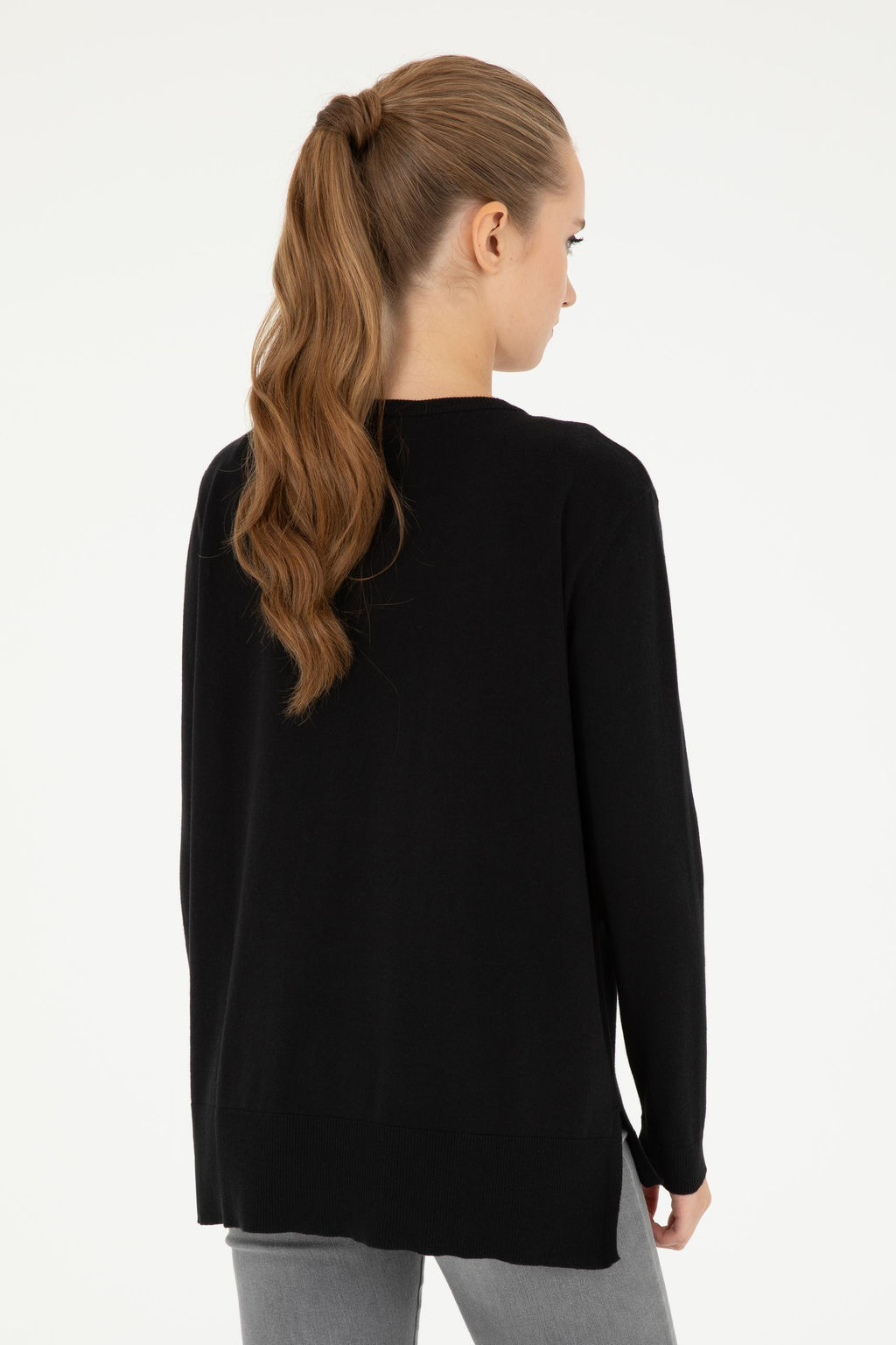 Женский черный базовый свитер с v-образным вырезом Неожиданная скидка в корзине - U.s. polo assn фото 5