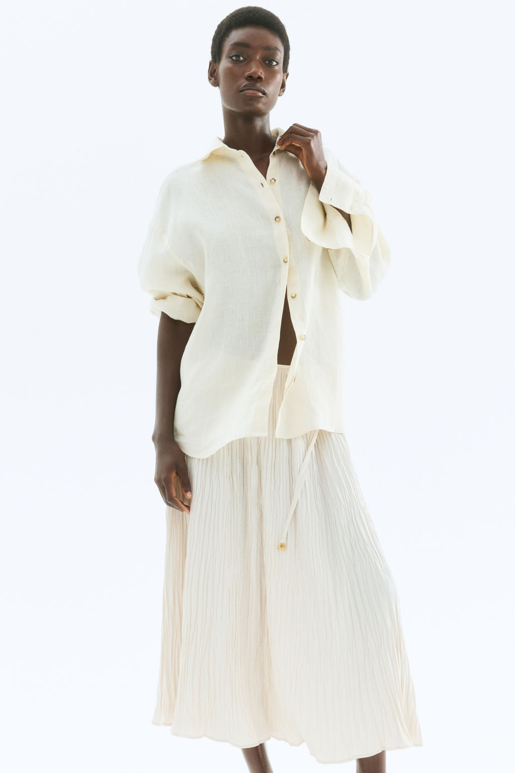 Falda de sarga con efecto arrugado - H&m фото 3