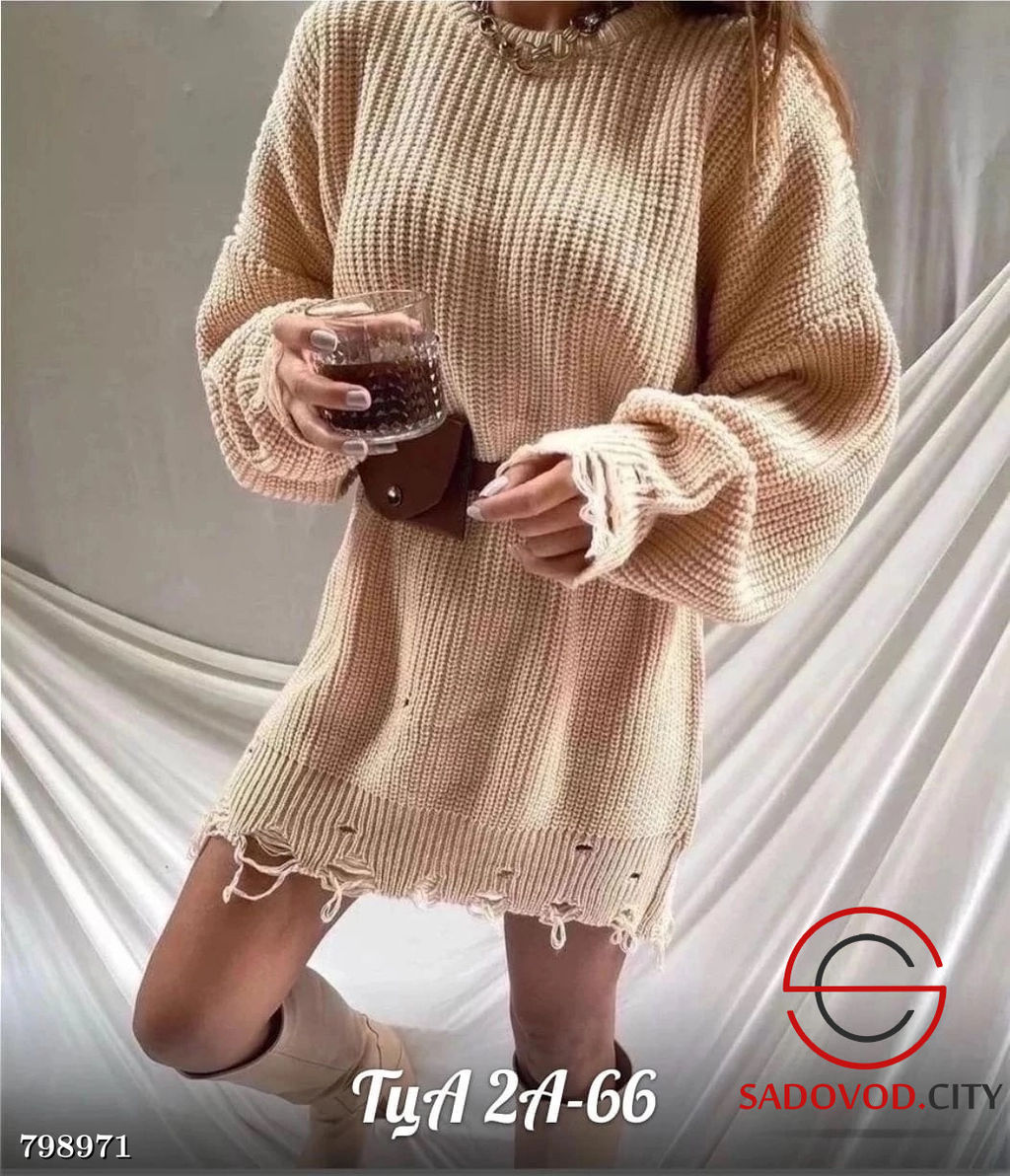 Туника оверсайз дырявый вязаный - Bruno фото 6