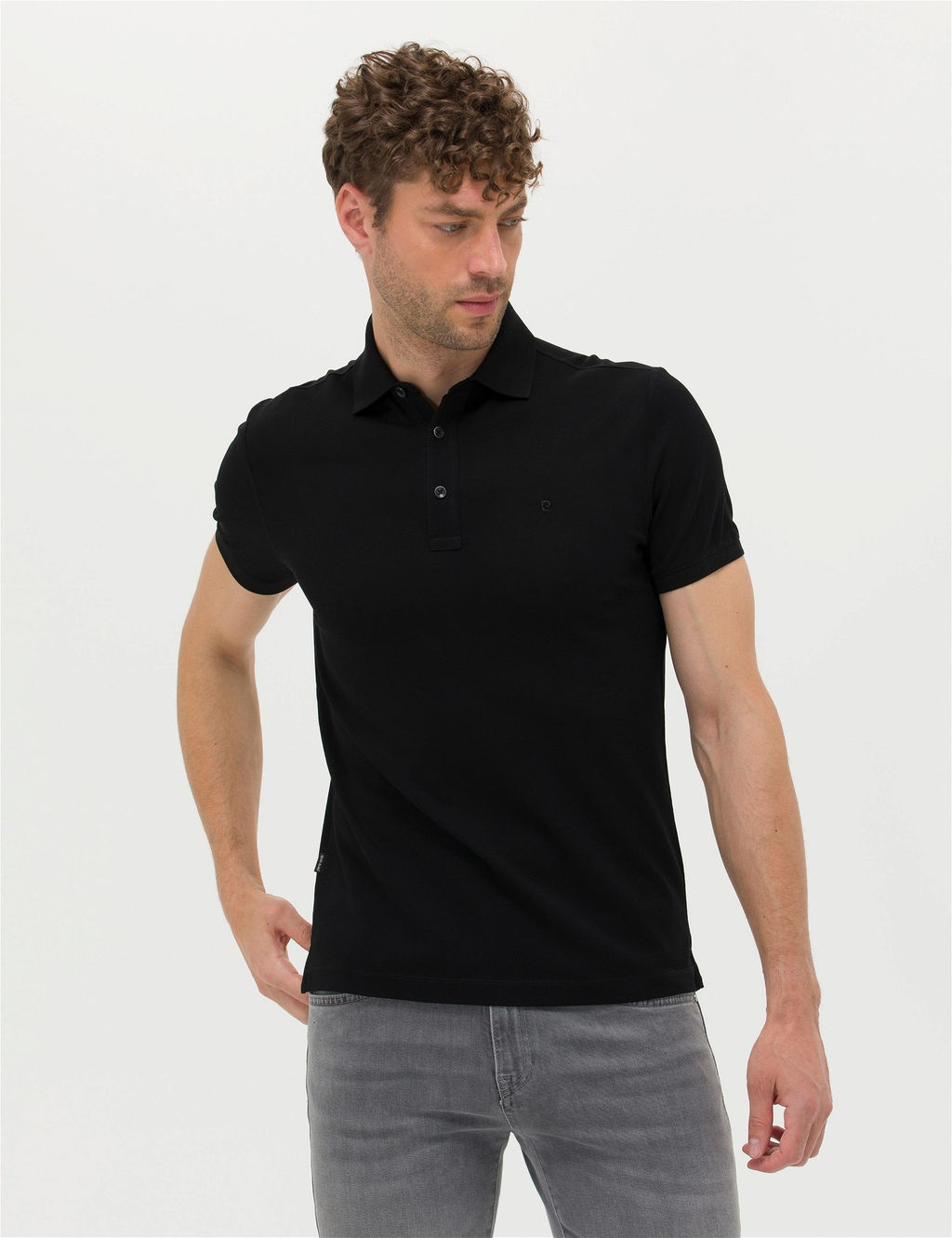 Siyah Slim Fit Merserize Ti__rt - Pierre cardin фото 3