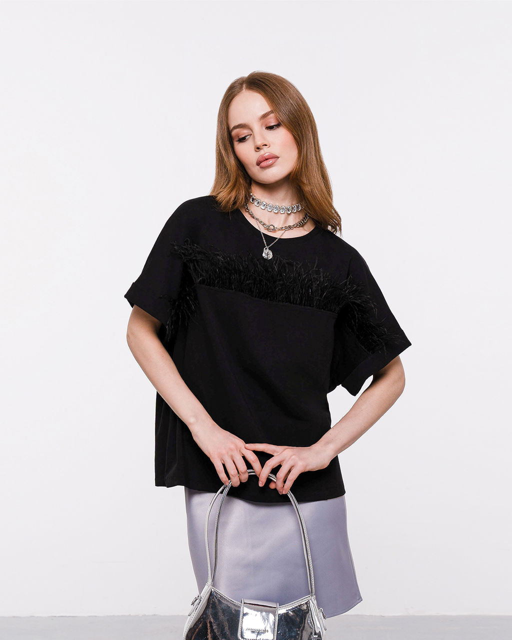 Футболка с перьями страуса, 95% хлопок, 5% лайкра - Sahar art lab фото 6