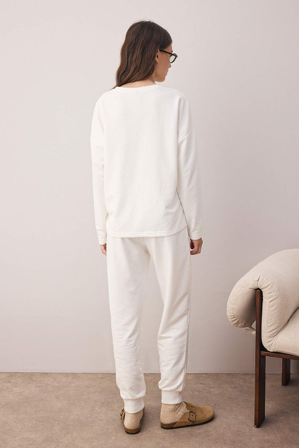 Ekru Y?lbas? Temal? Slogan Nak?sl? Orme Pijama Tak?m? THMAW26PT00034 - Trendyolmilla фото 4