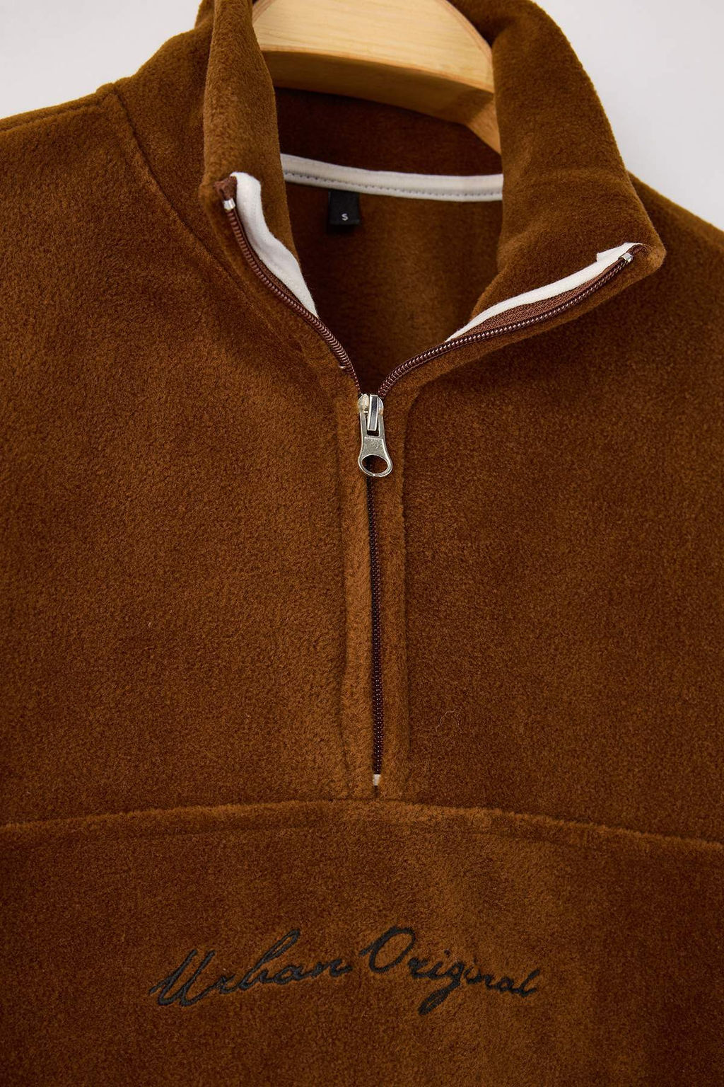 Kahverengi Oversize/Genis Kesim Nak?sl? Polar Sweatshirt TMNAW26SW00030 - Trendyolmilla фото 2