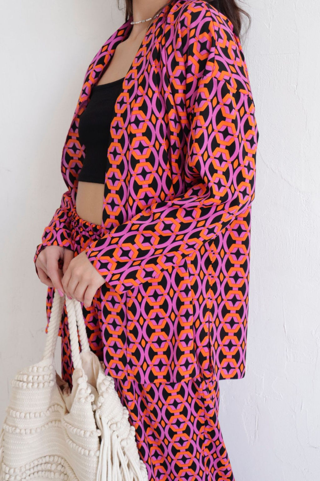 9668 Костюм из кимоно и брюк-палаццо с геометрическим принтом - Martichelli фото 8