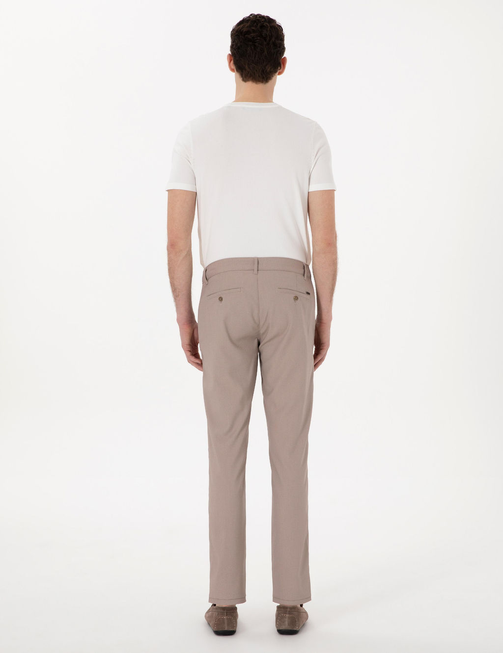 Koyu Bej Slim Fit Beli Lastikli Kanvas Pantolon - Pierre cardin фото 4