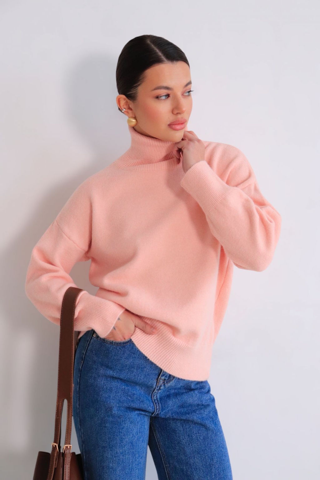 Martichelli Свитер персиковый с горлом фото 2