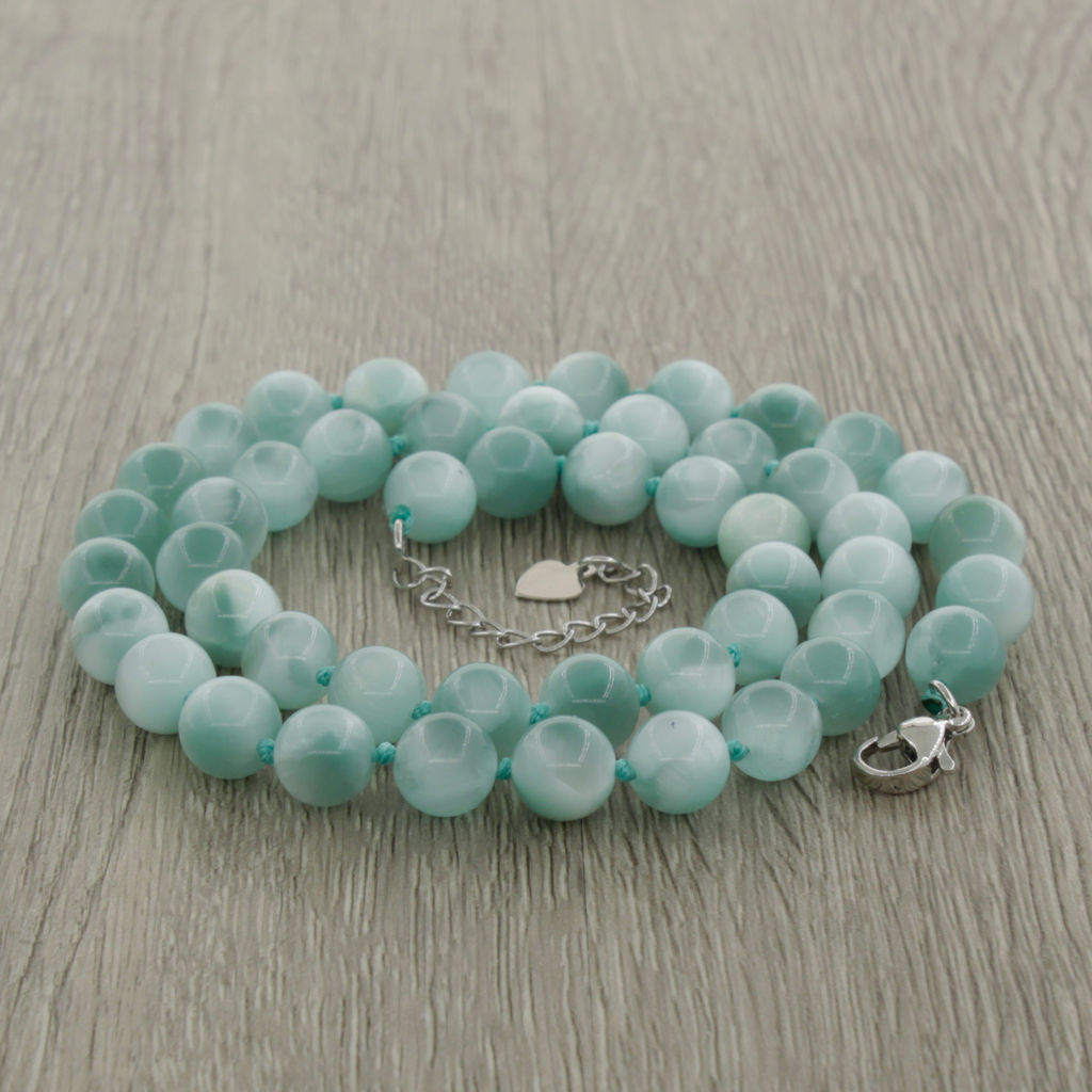 Бусы из ангелита круглые 8мм, длина 46см