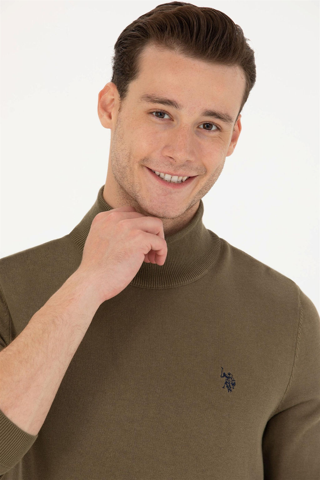U. S. Polo Assn Мужской базовый свитер цвета хаки - U.s. polo assn фото 9