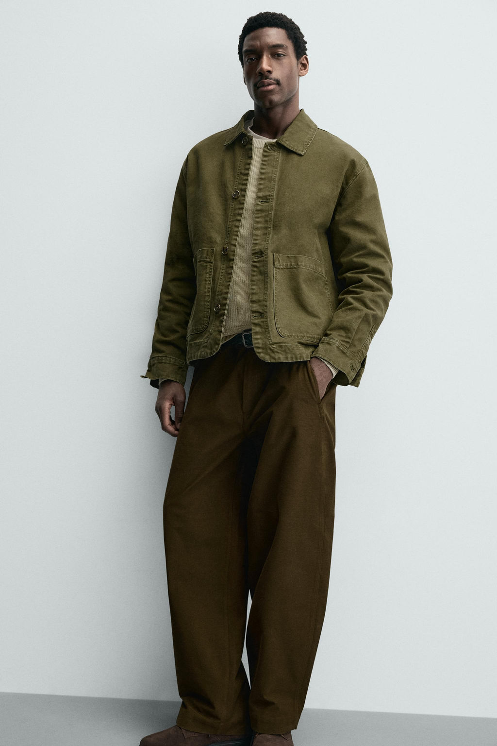 SOBRECAMISA RELAXED FIT BOLSILLOS / Musgo - Zara фото 7