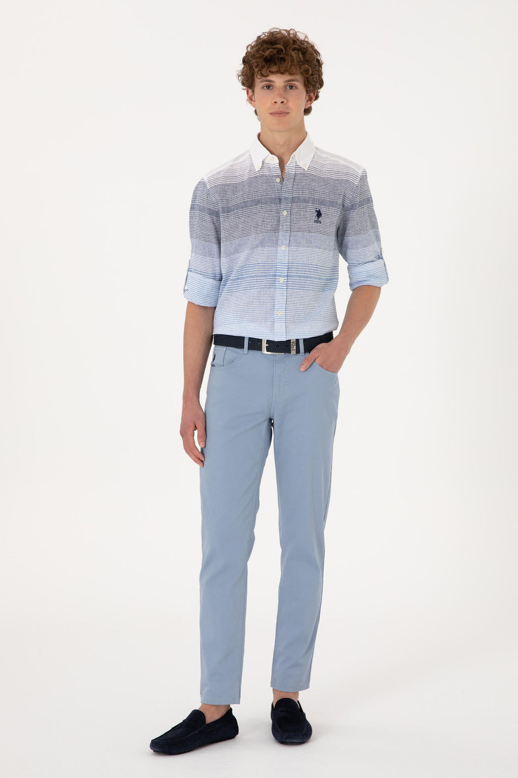 Erkek _ndigo Uzun Kollu G_mlek Sepette S_rpriz _ndirim - U.s. polo assn фото 4