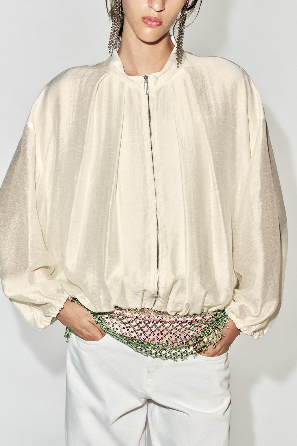 CHAQUETA BOMBER PLIEGUES / Crudo - Zara фото 3