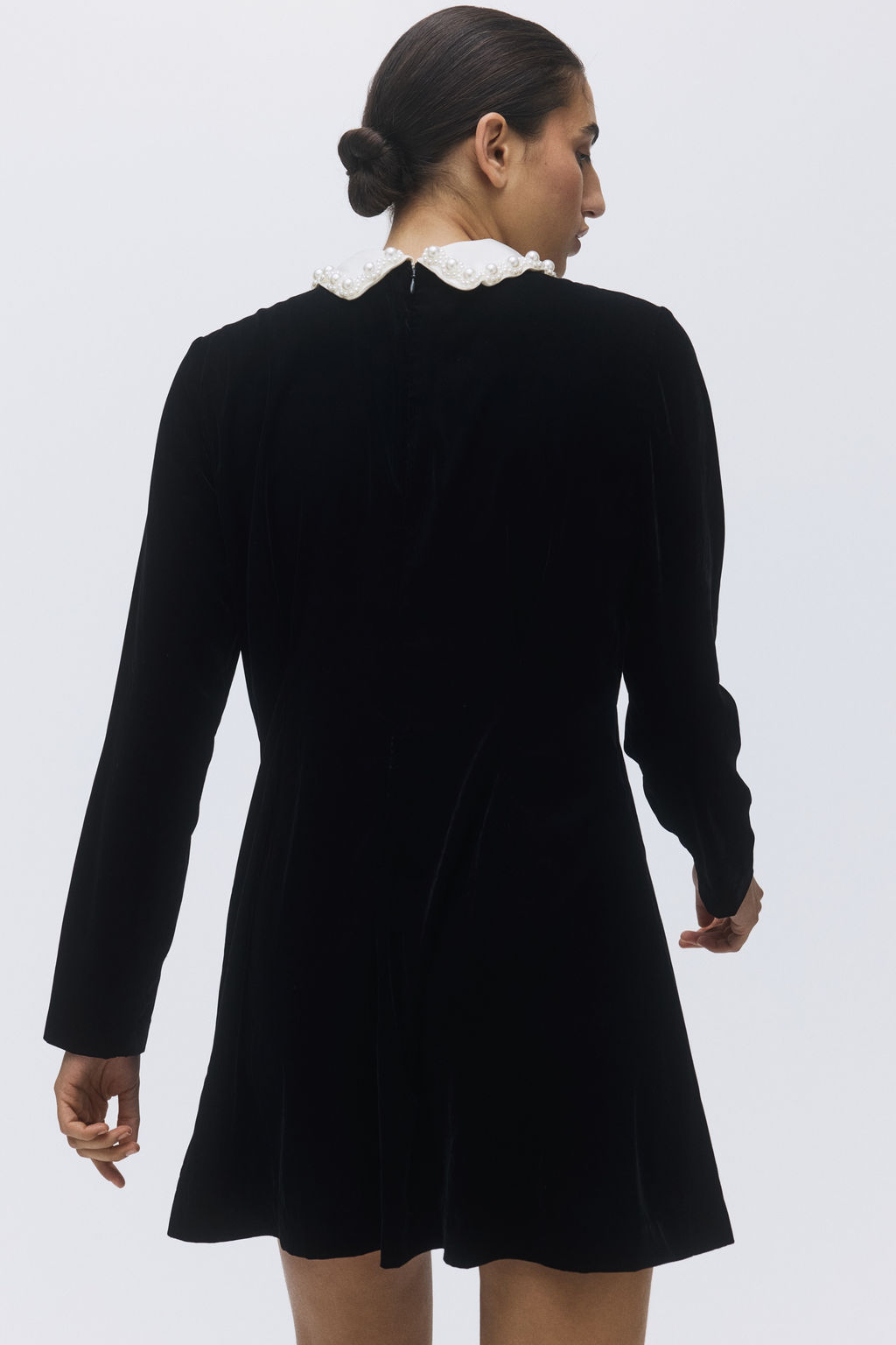 Vestido de terciopelo con cuello - H&m фото 5