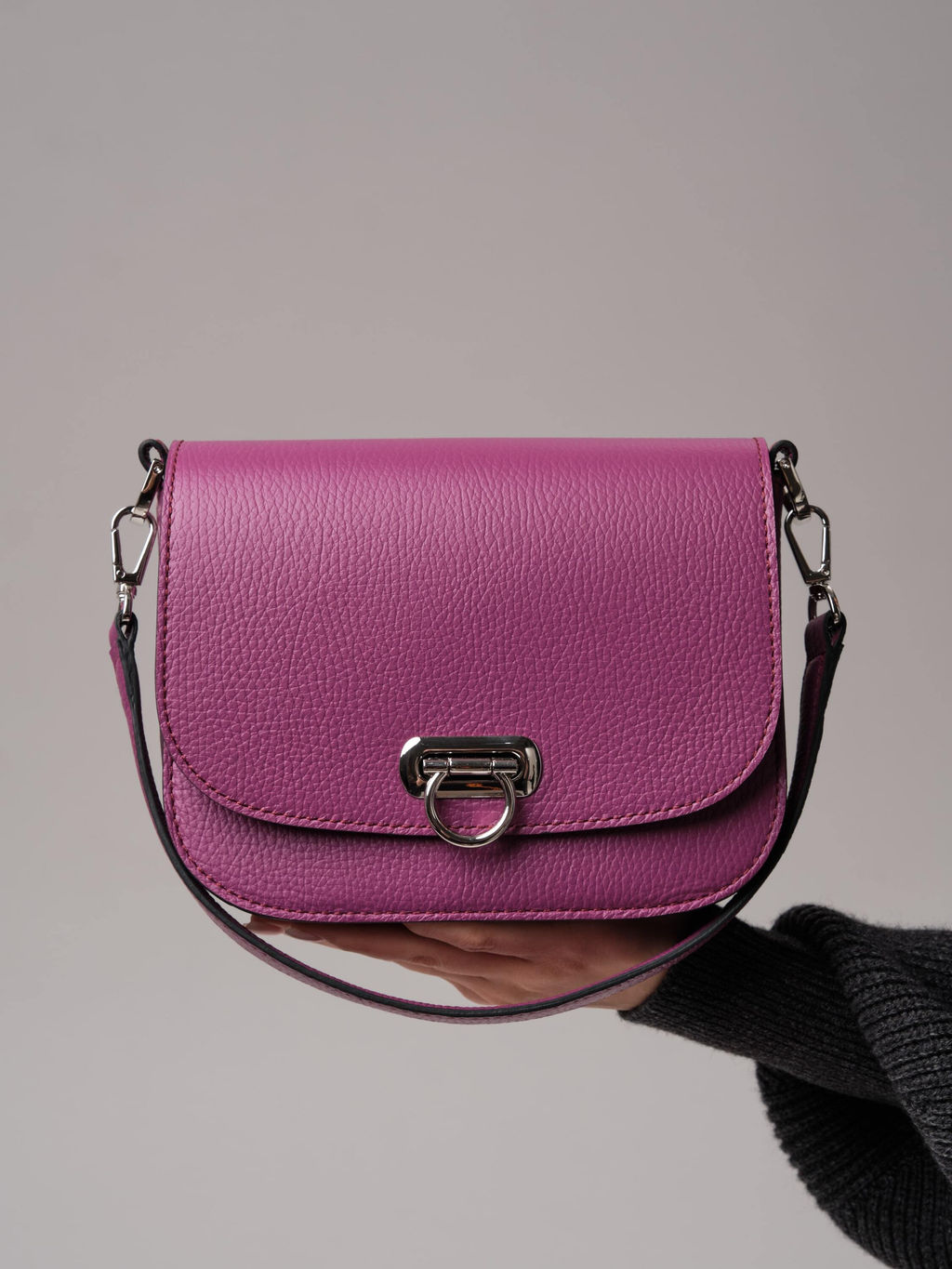 Сумка кожаная Azaro 30741 фиолет.флокс