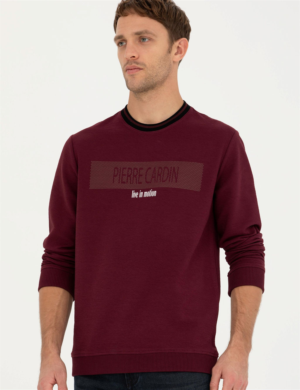 Bordo Regular Fit Bisiklet Yaka Sweatshirt - Pierre cardin фото 3