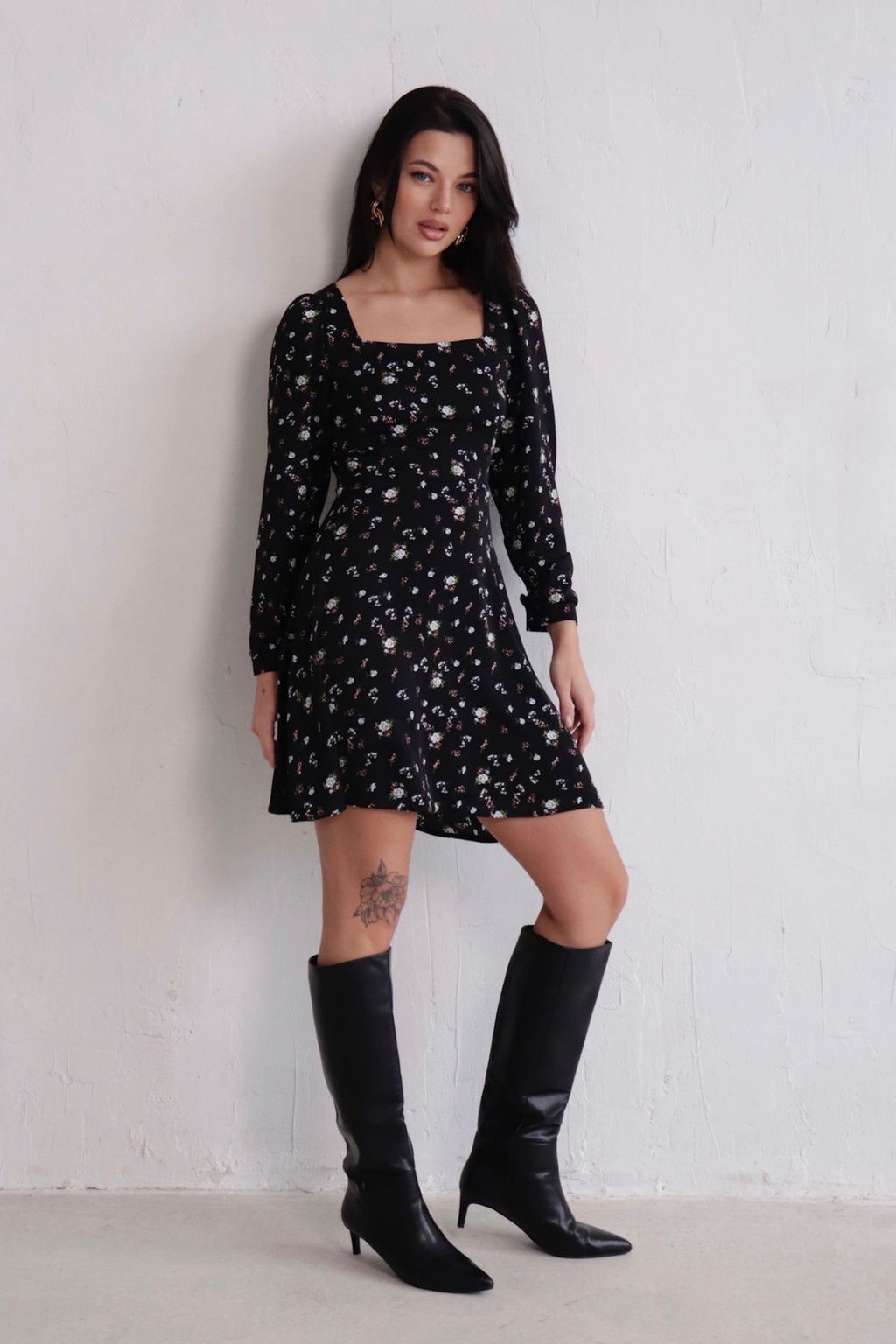 Платье с вырезом каре отрезное по талии - Martichelli фото 70