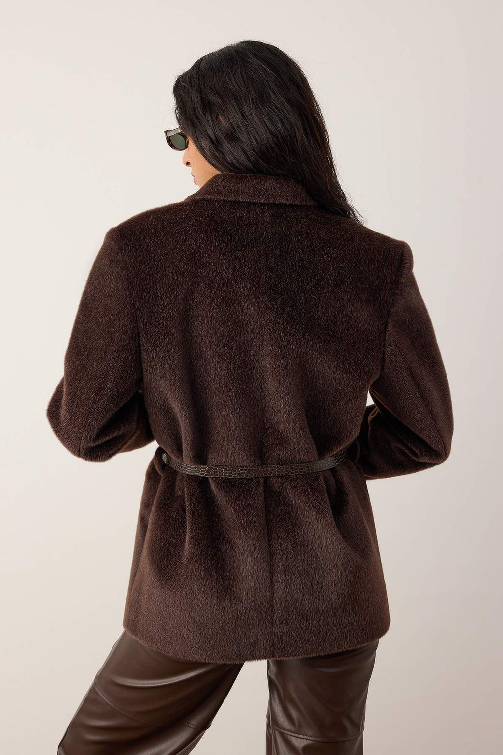 Kahverengi Kemerli T_yl_ Ka_e Regular/Normal Kal_p Blazer Blazer Ceket TWOAW26BC00041 - Trendyolmilla фото 7