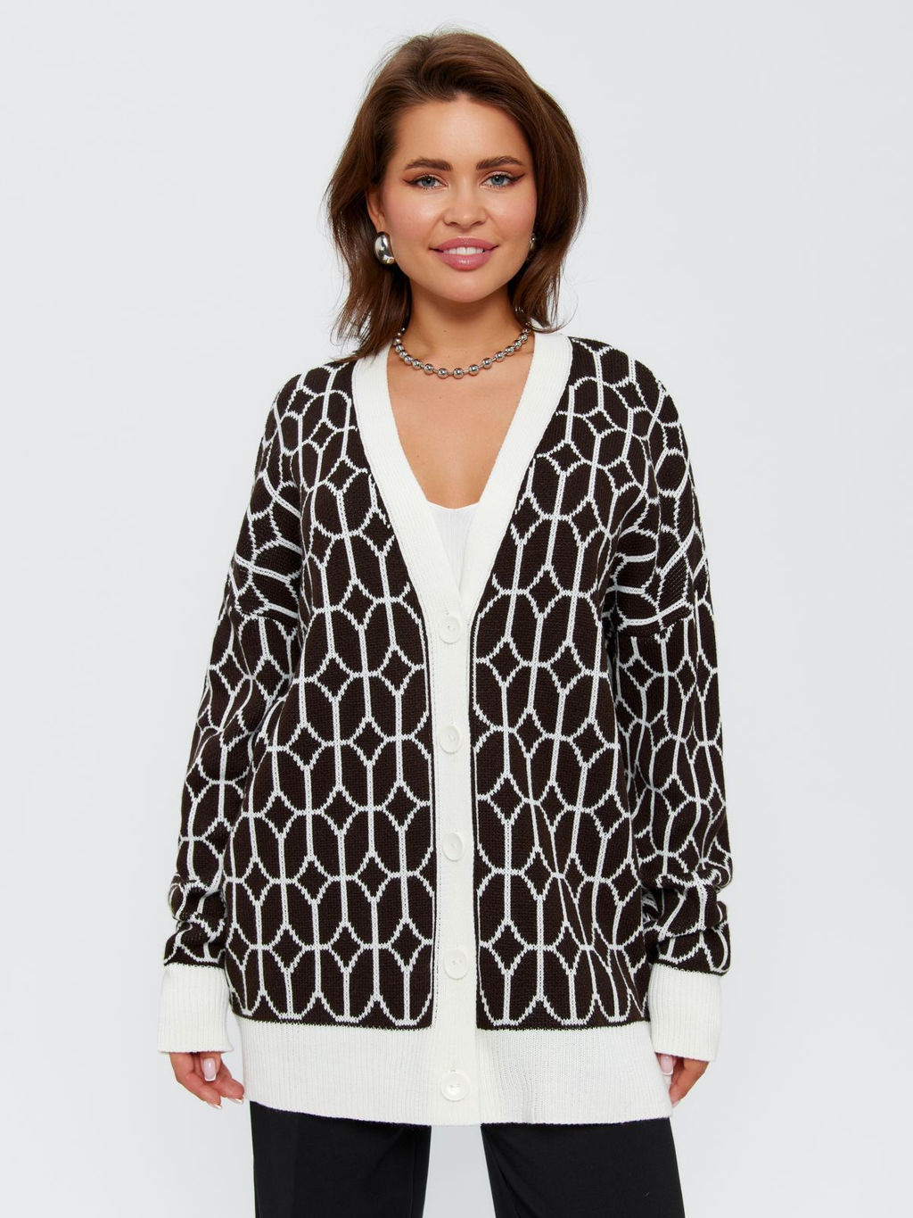 K12272 Кардиган (вязаный трикотаж) ЧЕРНЫЙ