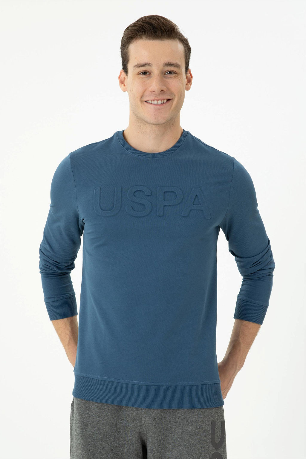 U. S. Polo Assn / Мужской базовый свитшот цвета индиго - U.s. polo assn фото 2