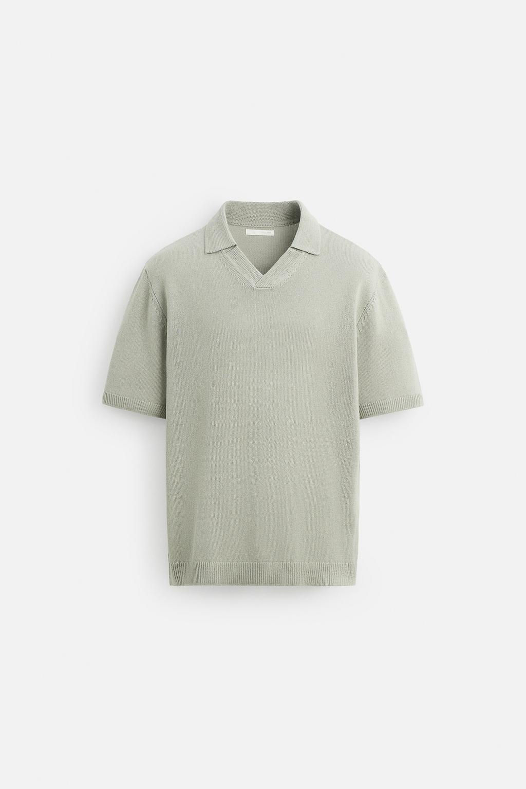 TEXTURED KNIT POLO SHIRT - Zara фото 5