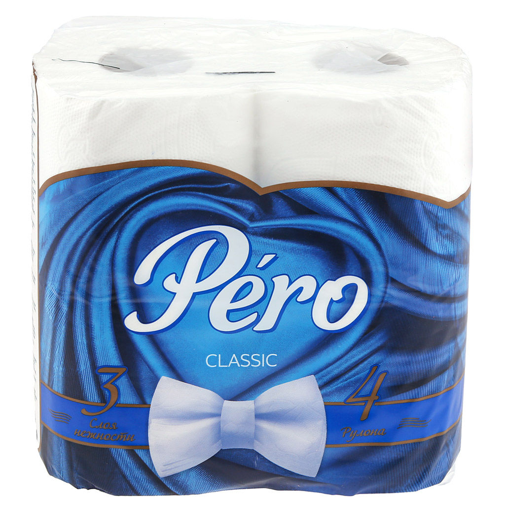 Туалетная бумага 3-х слойная Pero Classic blue, белый (Россия) - Домашняя мода фото 2