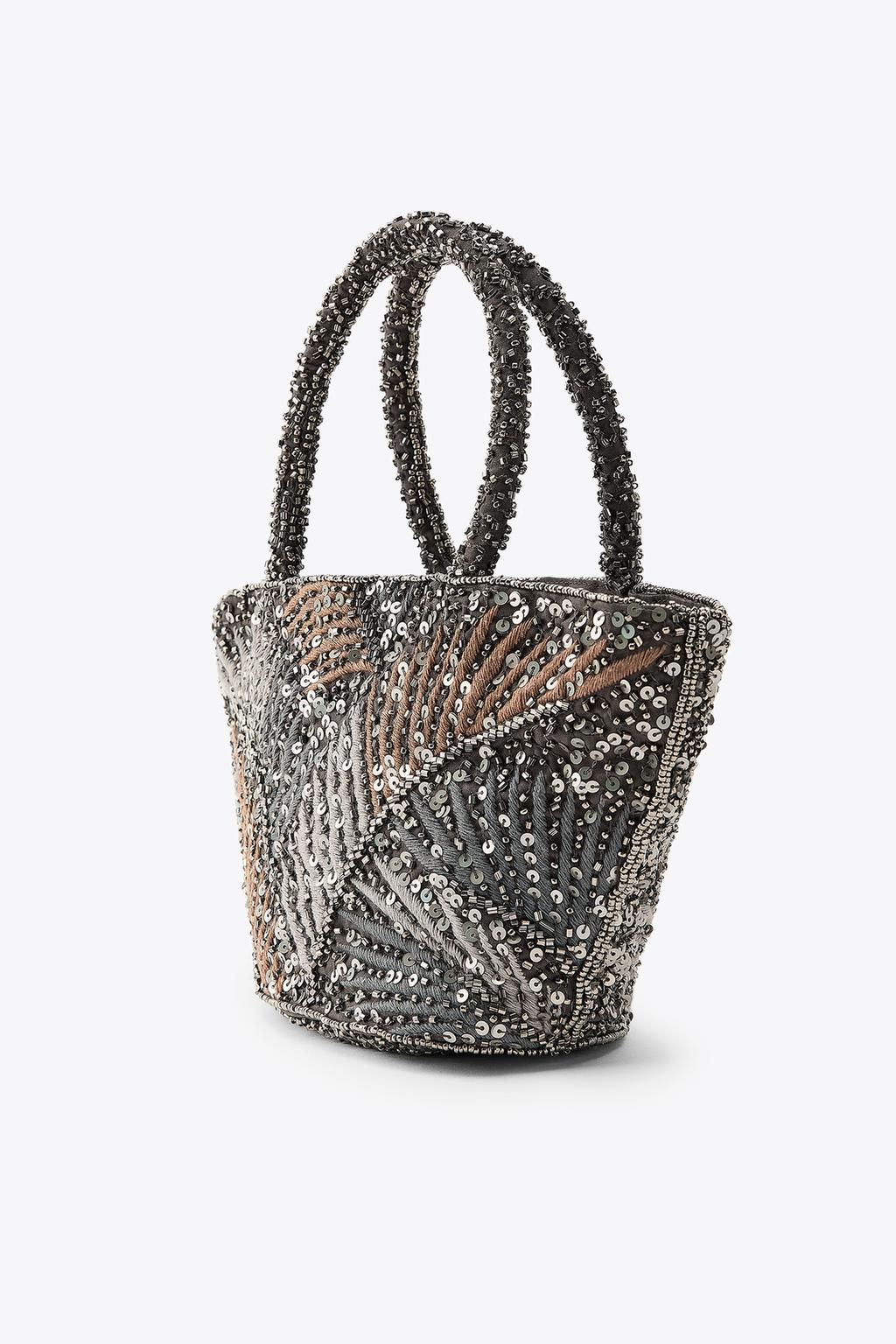EMBROIDERED BEADED HANDBAG - Zara фото 4