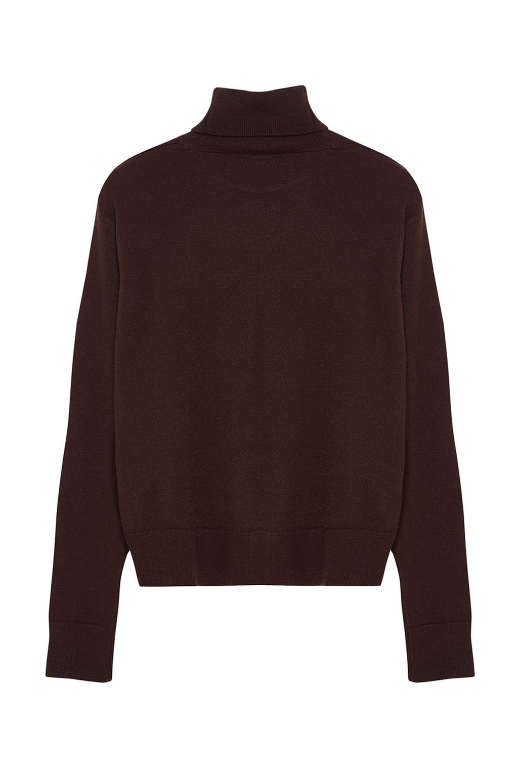 Koyu Kahverengi Yunlu Bal?kc? Yaka Triko Kazak TWOAW25KZ00026 - Trendyolmilla фото 7