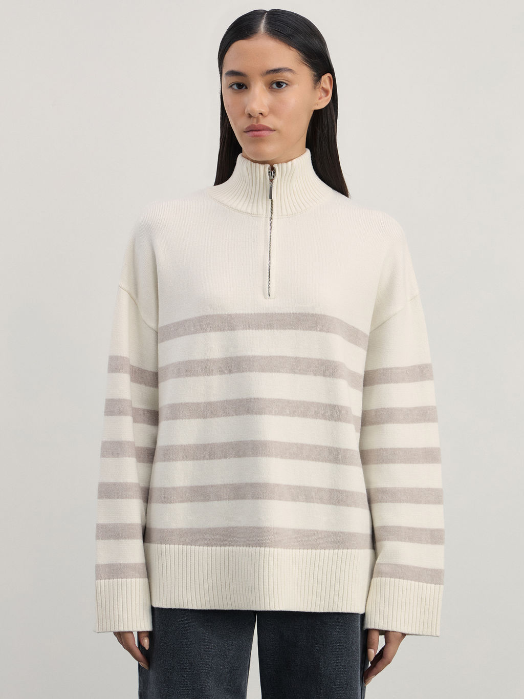 Джемпер на молнии в полоску / Zarina  фото 3