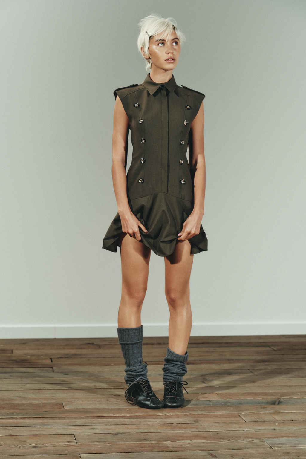 SHORT DRESS WITH SHOULDER PADS AND RUFFLES - Zara фото 6