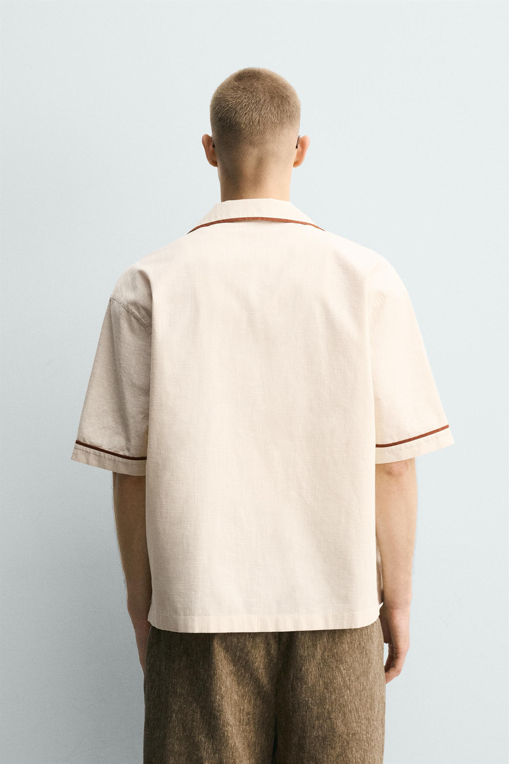 CAMISA RELAXED FIT VIVOS CONTRASTE / Crudo - Zara фото 3