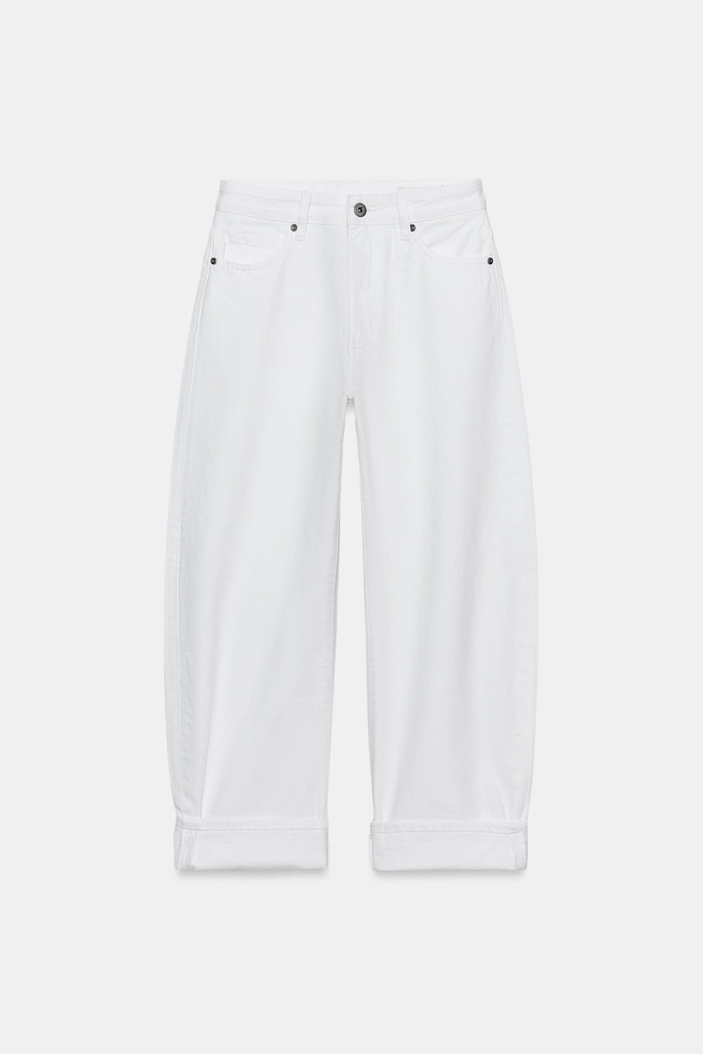 JEANS ZW COLLECTION BALLOON TIRO MEDIO / Blanco - Zara фото 4