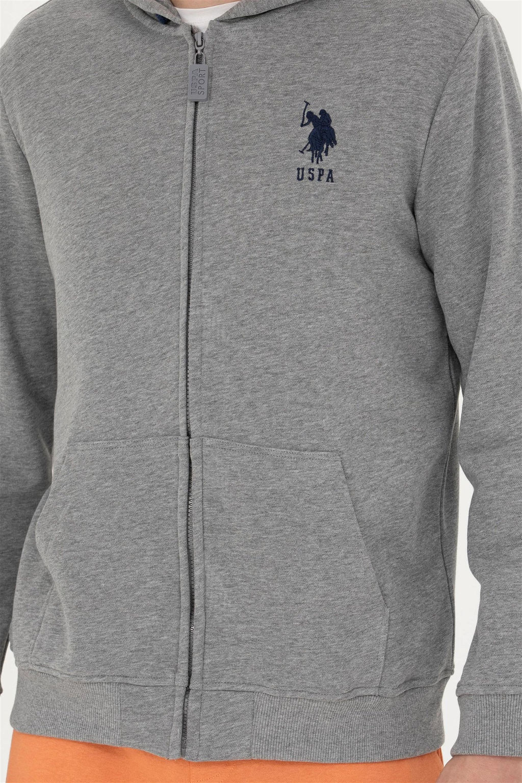 U. S. Polo Assn / Мужской серый меланжевый свитшот - U.s. polo assn фото 6