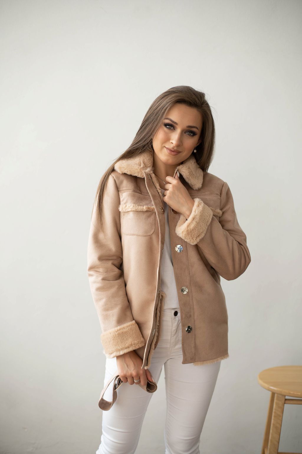 Дублёнка женская демисезонная 22565 (голубой) - Kankan фото 7