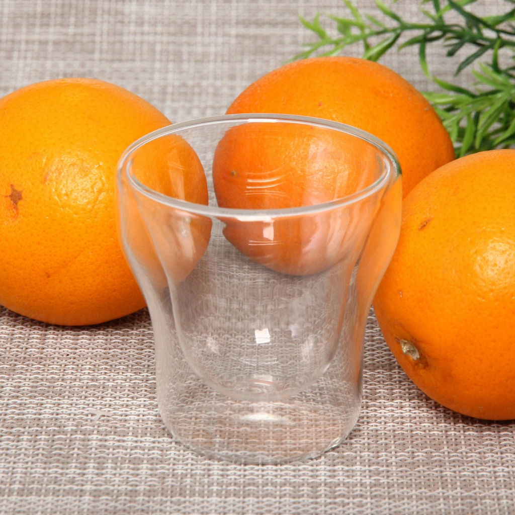 Цена за 2 шт. Стакан стеклянный с двойными стенками 80мл "Хай-Тек" 6,7*7см