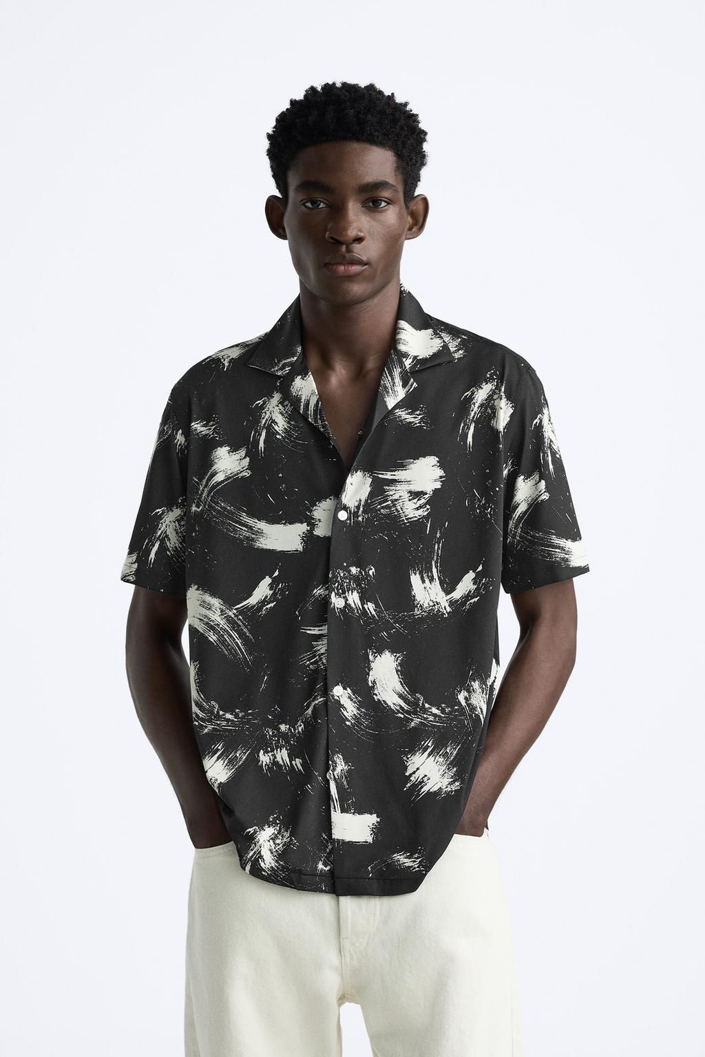 ABSTRACT PRINT STRETCH SHIRT - Zara фото 2