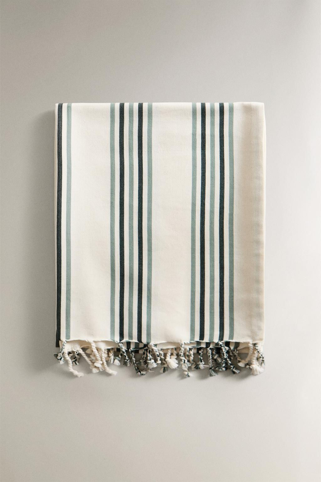 STRIPED COTTON WRAP BEACH TOWEL - Zara фото 3