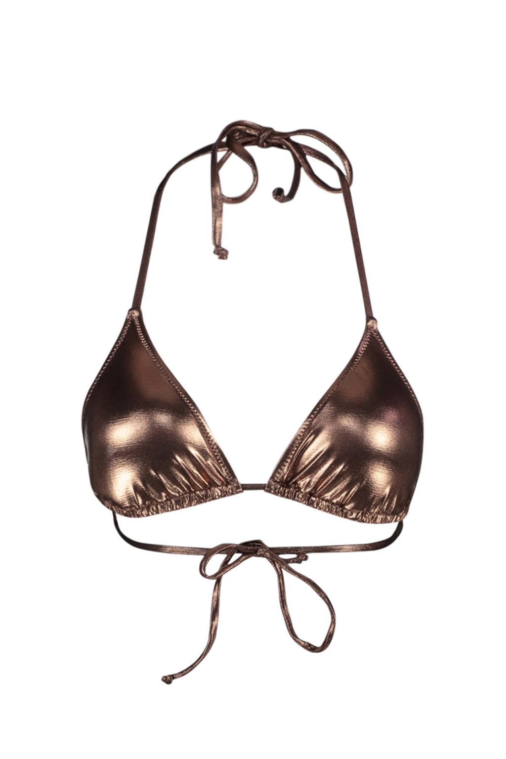 TRENDYOLMILLA Alt?n Ucgen Parlak Lak Bask?l? Bikini Ustu TBESS23BU00383  фото 6