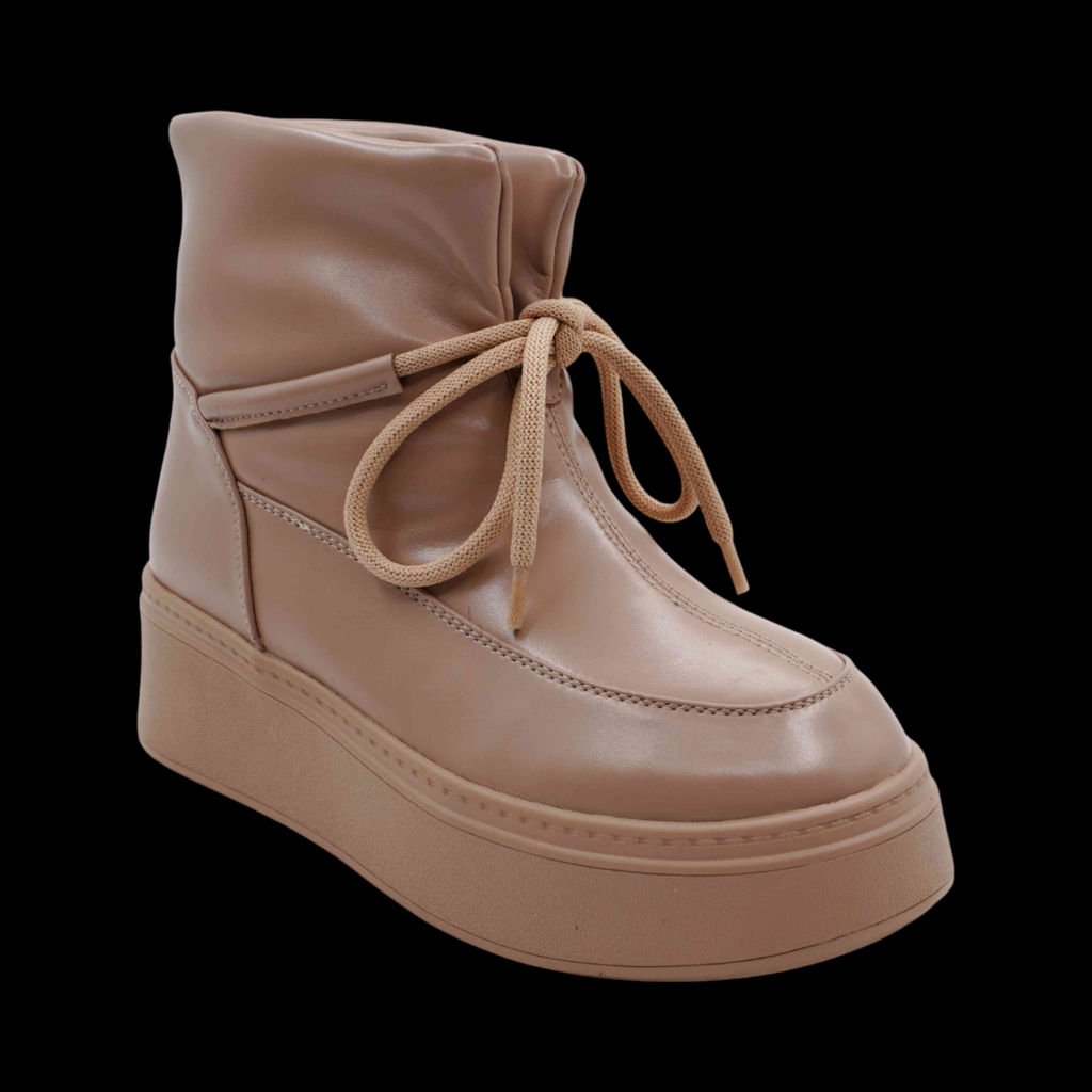 Ботинки на меху D320-11 темно бежевые