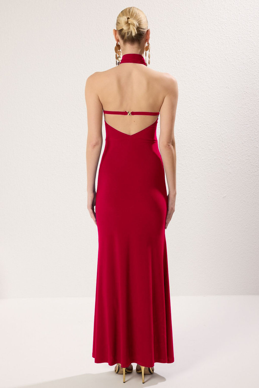 K?rm?z? Toka Detayl? Maxi S?k Abiye Gece Mezuiyet Elbisesi TPRSS25AE00074
