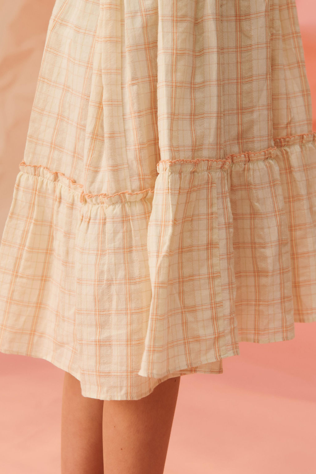 VESTIDO LARGO CUADROS Y FLORES BORDADAS LIMITED EDITION / Amarillo claro - Zara фото 4